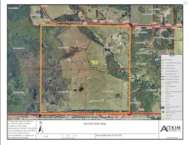36037 678th St, Hill Lake Twp, MN 55748 - map / location featuring property boundaries highlighted