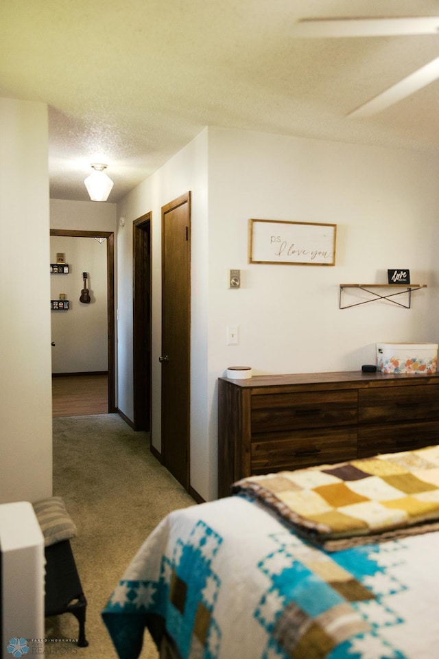 806 E St, Bottineau, ND 58318 - carpeted bedroom with a textured ceiling