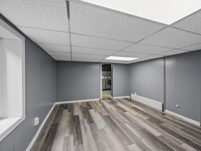 5252 5th St NE, Columbia Heights, MN 55421 - finished basement featuring a drop ceiling and wood finished floors