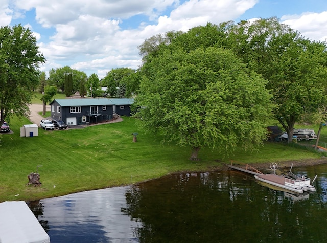 273 Alder Rd, South Haven, MN 55382 - dock with a water view and a lawn