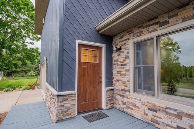 E13680 Stelter Rd, Fall Creek, WI 54742 - property entrance with stone siding