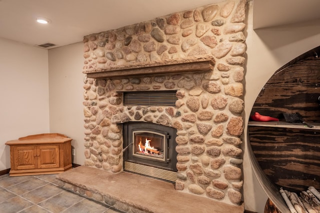 E13680 Stelter Rd, Fall Creek, WI 54742 - detailed view of a fireplace and recessed lighting