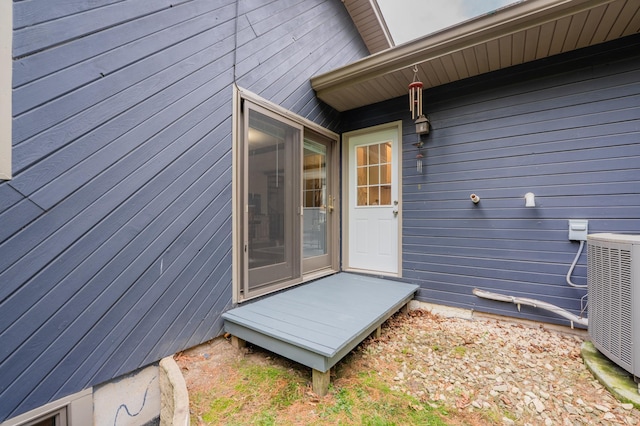 E13680 Stelter Rd, Fall Creek, WI 54742 - doorway to property featuring central air condition unit