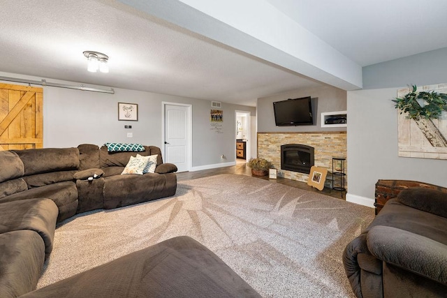 21750 County 36, Reynolds Twp, MN 56347 - living area featuring a barn door and baseboards