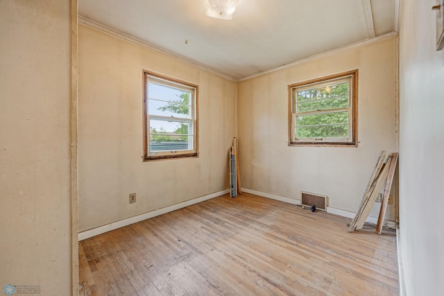 1550 13 1/2 St S, Fargo, ND 58103 - empty room with healthy amount of natural light, light wood finished floors, crown molding, and baseboards