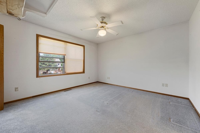 425 Franklin St, Morristown, MN 55052 - unfurnished room with carpet floors, ceiling fan, baseboards, and a textured ceiling