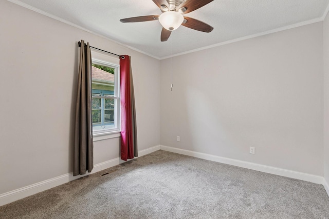 1148 Geranium Ave E, Saint Paul, MN 55106 - carpeted empty room featuring ceiling fan, ornamental molding, and baseboards