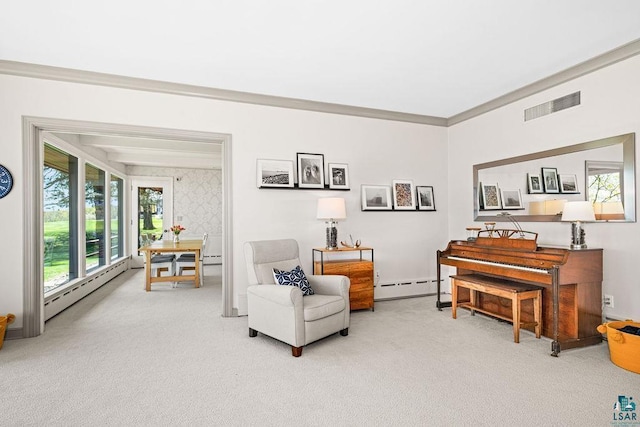 2900 London Rd, Duluth, MN 55804 - sitting room with baseboard heating, carpet, and healthy amount of natural light