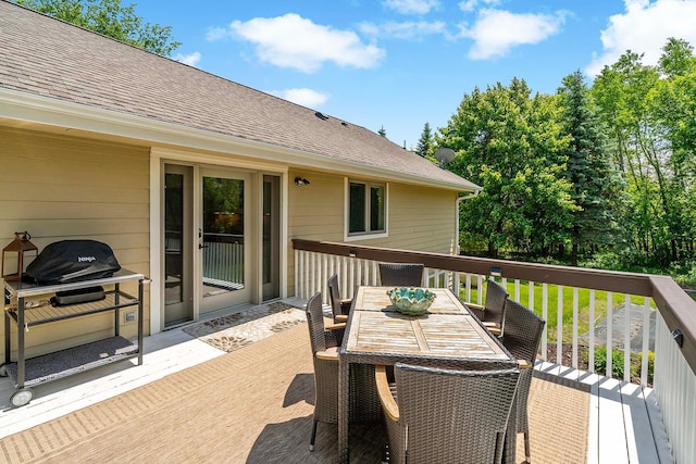21570 France Blvd, Credit River Twp, MN 55044 - wooden deck featuring outdoor dining space