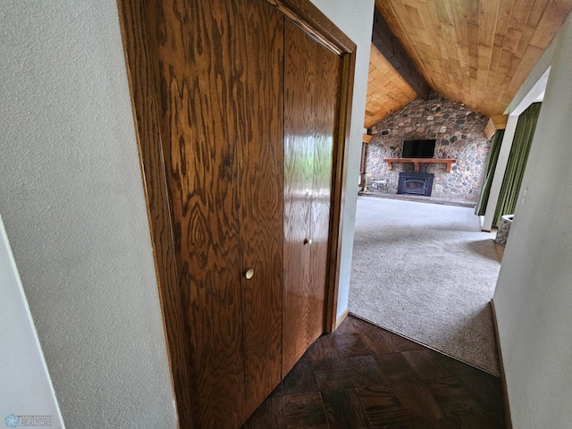 103 4th St S, Fairmount, ND 58030 - hallway with wood ceiling