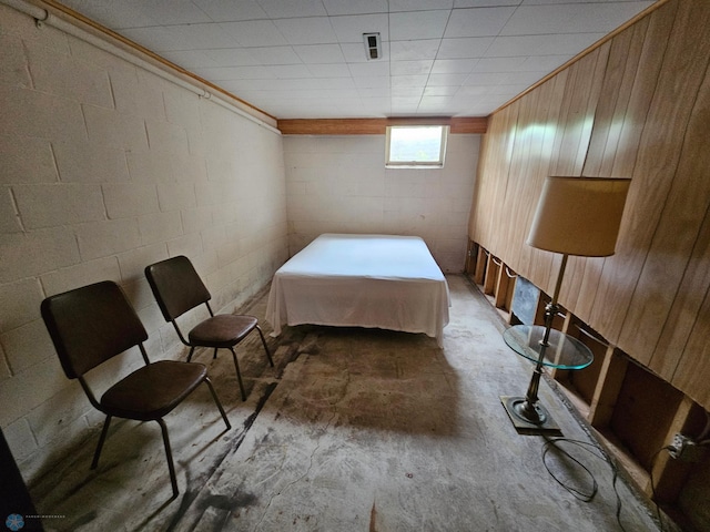 103 4th St S, Fairmount, ND 58030 - bedroom with concrete block wall