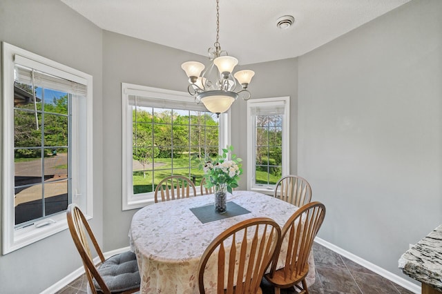 17260 Keystone Ave N, Hugo, MN 55038 - dining room featuring baseboards and a chandelier