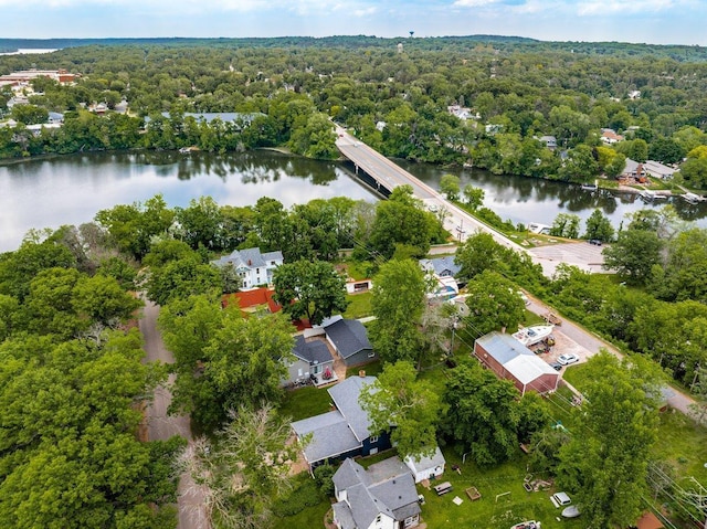 106 1/2 N St, Hudson, WI 54016 - aerial overview of property's location with a large body of water, a heavily wooded area, and nearby suburban area