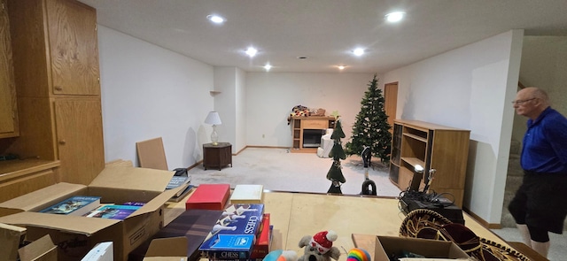 302 8th Ave S, Buffalo, MN 55313 - below grade area with recessed lighting, carpet flooring, and baseboards