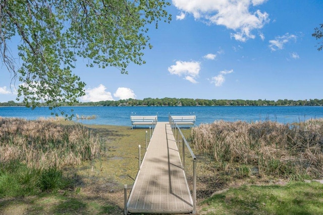 212 Eagle Lake Dr, Maple Grove, MN 55369 - water view featuring a dock