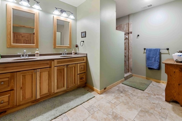 31172 Apache Cir, Breezy Point, MN 56472 - full bath featuring double vanity, tiled shower, and baseboards
