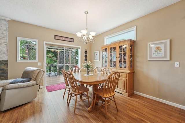 3157 Doneene Ln, Eagan, MN 55121 - dining area featuring a chandelier, light wood-type flooring, and baseboards