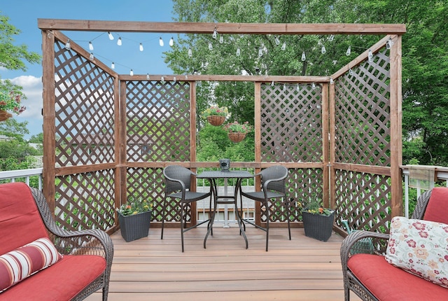 3157 Doneene Ln, Eagan, MN 55121 - wooden deck with outdoor dining area