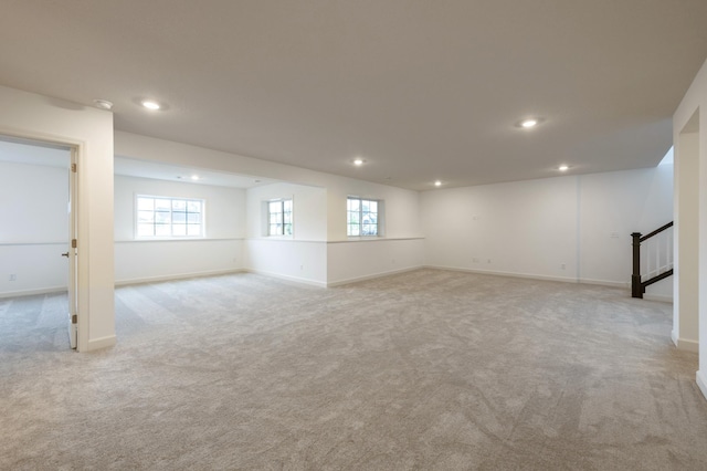 20106 68th Pl, Corcoran, MN 55340 - basement with light carpet, recessed lighting, and stairs