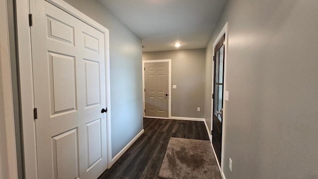 13386 Palomino Rd, Bertha Twp, MN 56437 - hall featuring dark wood-type flooring and baseboards