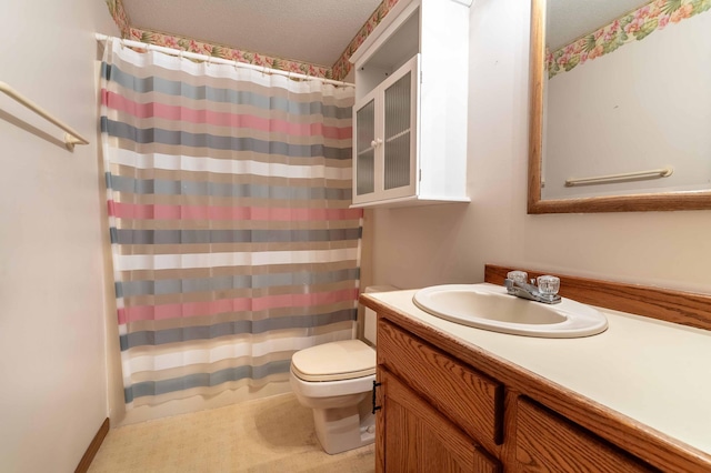 415 2nd Ave SE, Pelican Rapids, MN 56572 - full bath with vanity, toilet, and a shower with shower curtain