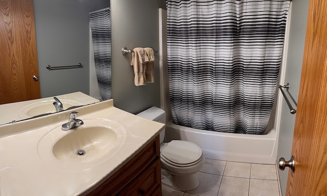 2434 1st St S, Saint Cloud, MN 56301 - full bath with vanity, shower / bath combo, and tile patterned floors