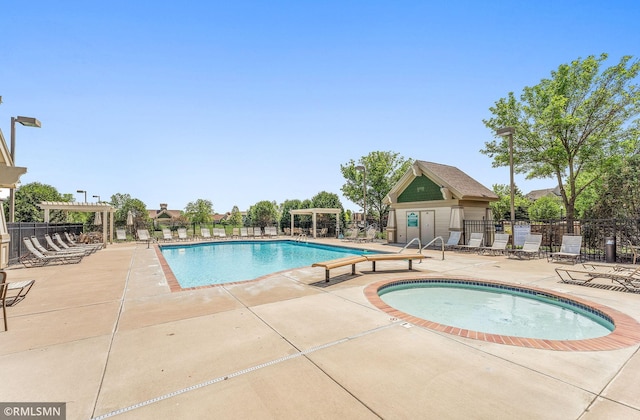 11206 Baltimore St NE Unit A, Blaine, MN 55449 - community pool with a pergola, a patio, and a community hot tub