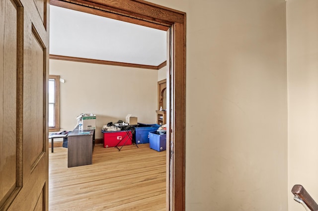 3725 Fremont Ave N, Minneapolis, MN 55412 - corridor with light wood-type flooring and ornamental molding