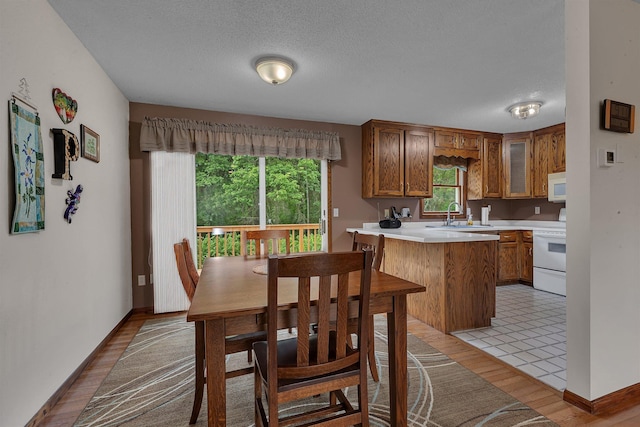 11236 207th Ave NW, Elk River, MN 55330 - dining area featuring a textured ceiling, light wood-style flooring, and baseboards