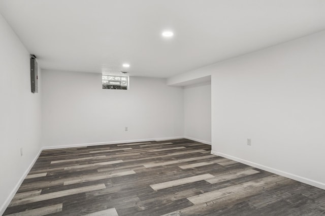 5604 14th Ave S, Minneapolis, MN 55417 - basement with wood finished floors, baseboards, and recessed lighting