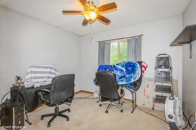 17551 London St NE, Ham Lake, MN 55304 - carpeted office with a ceiling fan and a textured ceiling
