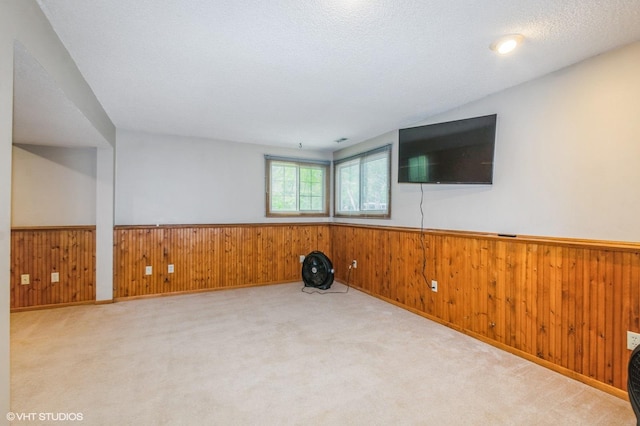 17551 London St NE, Ham Lake, MN 55304 - spare room featuring wainscoting, wood walls, and carpet