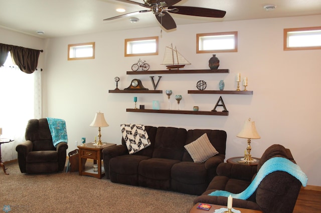 3441 25th St S, Moorhead, MN 56560 - living room with a ceiling fan and plenty of natural light
