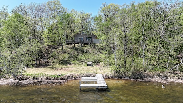 2145 Big Deep Lake Dr NW, Hackensack, MN 56452 - dock featuring stairway and a water view