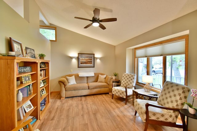 1518 4th Ave N, Sartell, MN 56377 - living area featuring light wood-style floors, ceiling fan, and baseboards