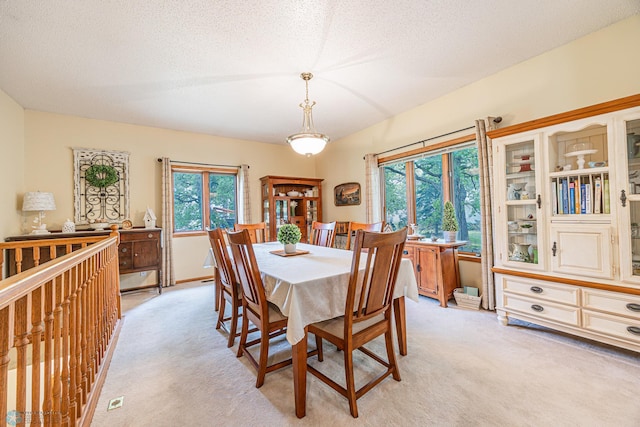 5916 Elm St N, Moorhead, MN 56560 - dining space featuring light colored carpet and a textured ceiling