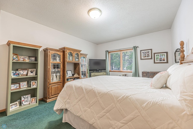 5916 Elm St N, Moorhead, MN 56560 - bedroom featuring dark colored carpet and a textured ceiling