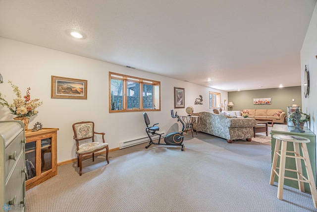 5916 Elm St N, Moorhead, MN 56560 - carpeted living room featuring baseboards and recessed lighting