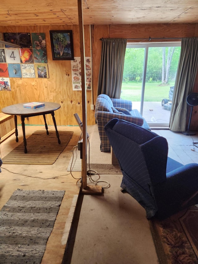 35270 Bear Creek Rd, Partridge Twp, MN 55704 - living room featuring wood walls