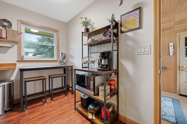 4600 3rd St NE, Fridley, MN 55421 - kitchen featuring wood finished floors and open shelves