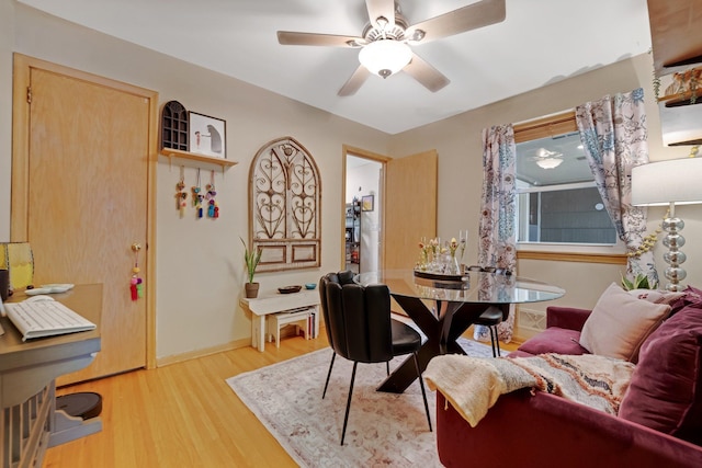4600 3rd St NE, Fridley, MN 55421 - dining space featuring wood finished floors and a ceiling fan