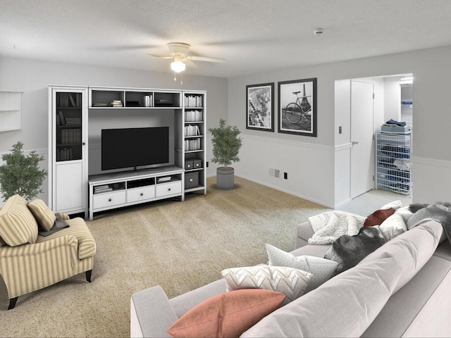 38609 Branch Ave, North Branch, MN 55056 - carpeted living room with ceiling fan and baseboards
