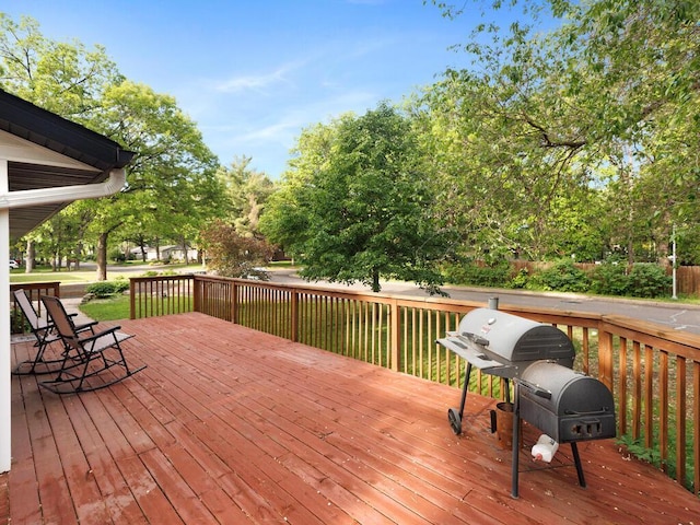 38609 Branch Ave, North Branch, MN 55056 - wooden deck with grilling area
