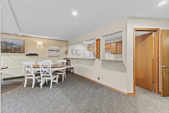 10113 34th St Unit 105, Minnetonka, MN 55305 - dining area featuring carpet floors, baseboards, a textured ceiling, and recessed lighting