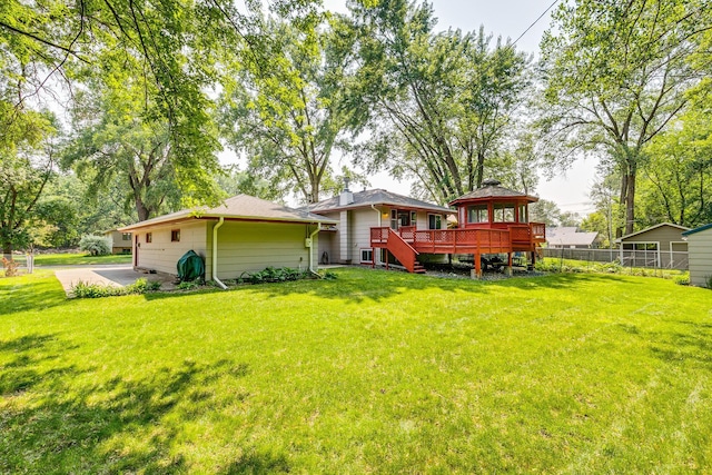 1357 64th Ave NE, Fridley, MN 55432 - rear view of property with a gazebo and a deck