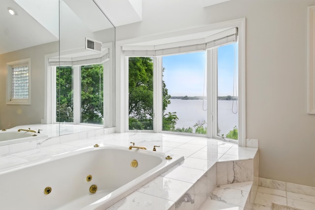 2645 Arcola Ln, Minnetonka Beach, MN 55391 - full bath featuring a water view and a jetted tub