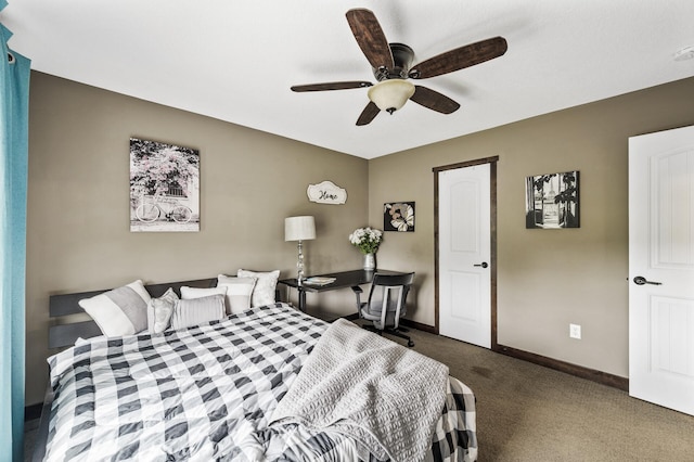 26042 Sunset Dr, Chisago City, MN 55013 - carpeted bedroom featuring baseboards and a ceiling fan
