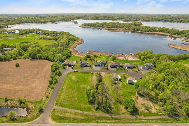 26042 Sunset Dr, Chisago City, MN 55013 - aerial view of residential area featuring a nearby body of water