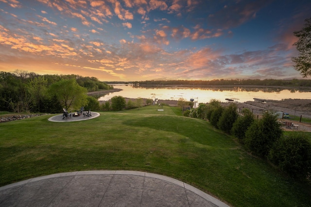 26042 Sunset Dr, Chisago City, MN 55013 - view of yard with a water view
