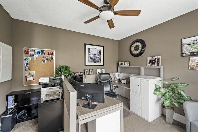 26042 Sunset Dr, Chisago City, MN 55013 - office space with a ceiling fan and light colored carpet